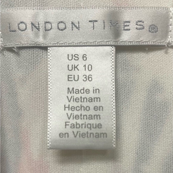 Navy Floral Print Dress By London Times - Picture 4 of 5